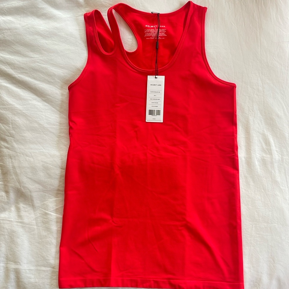 Helmut Lang, Orange/Red tank with tags